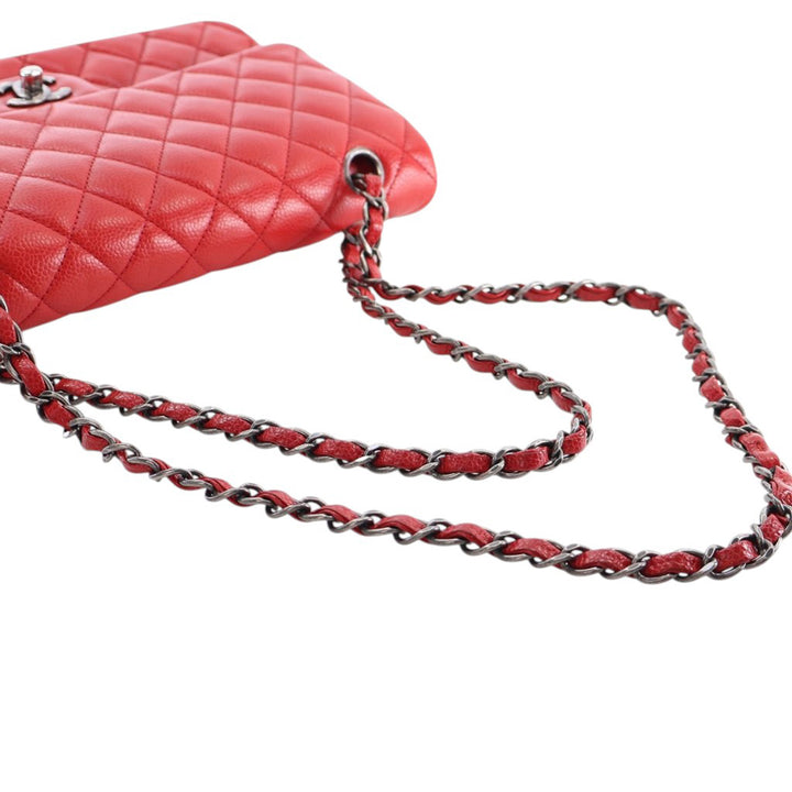 Chanel Medium Classic Caviar Double rabat Rouge