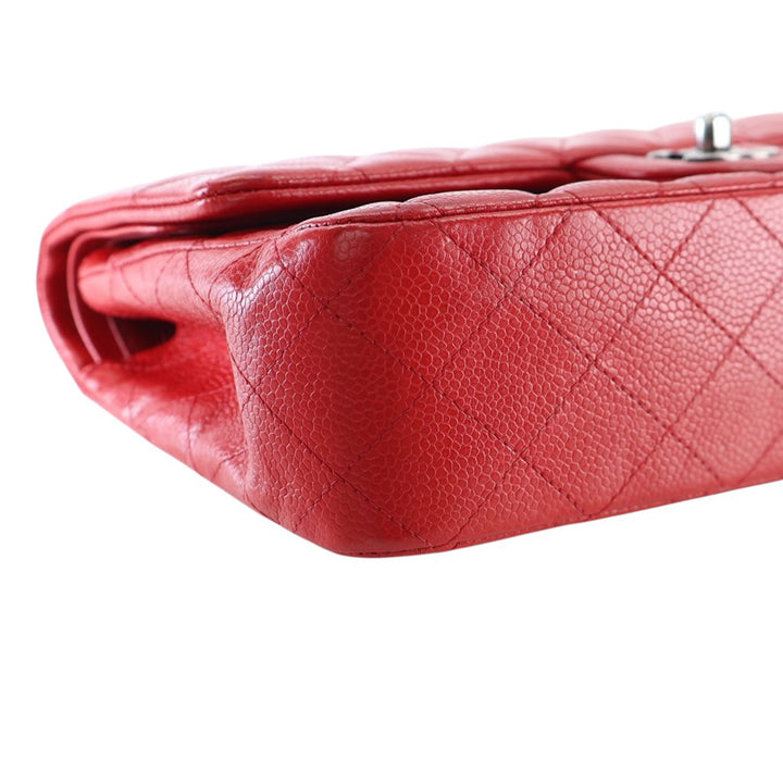 Chanel Medium Classic Caviar Double rabat Rouge