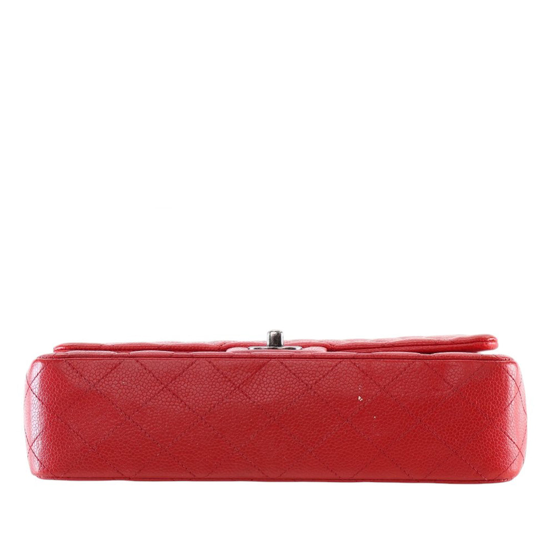 Chanel Medium Classic Caviar Double rabat Rouge