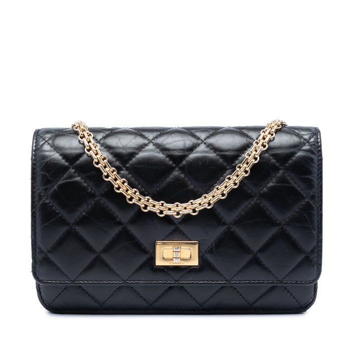 Chanel Matelassé vieilli Cuir de veau Reissue 2.55 Wallet on Chain