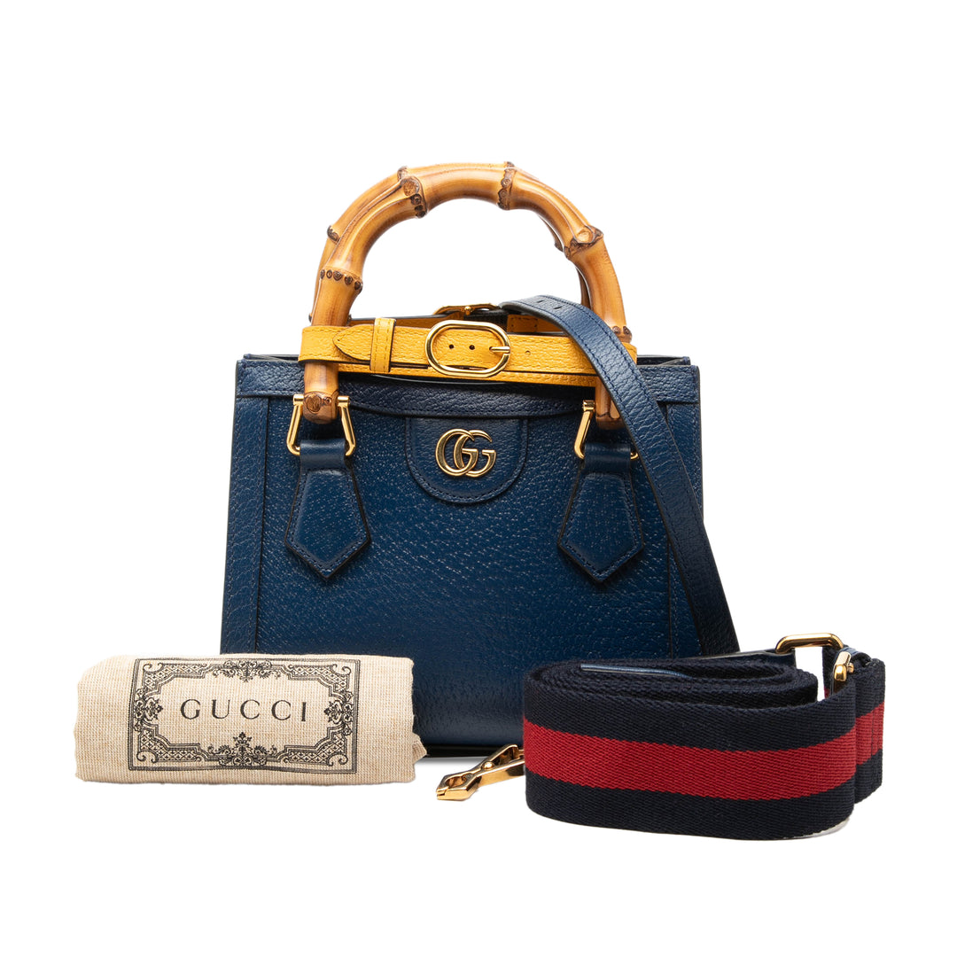 Bamboo Diana Sac Petit Cuir de veau Bleu