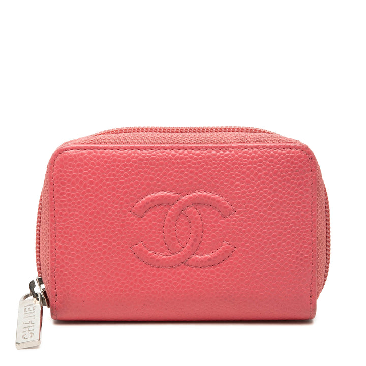 Chanel CC Caviar Zip Around Coin Purse