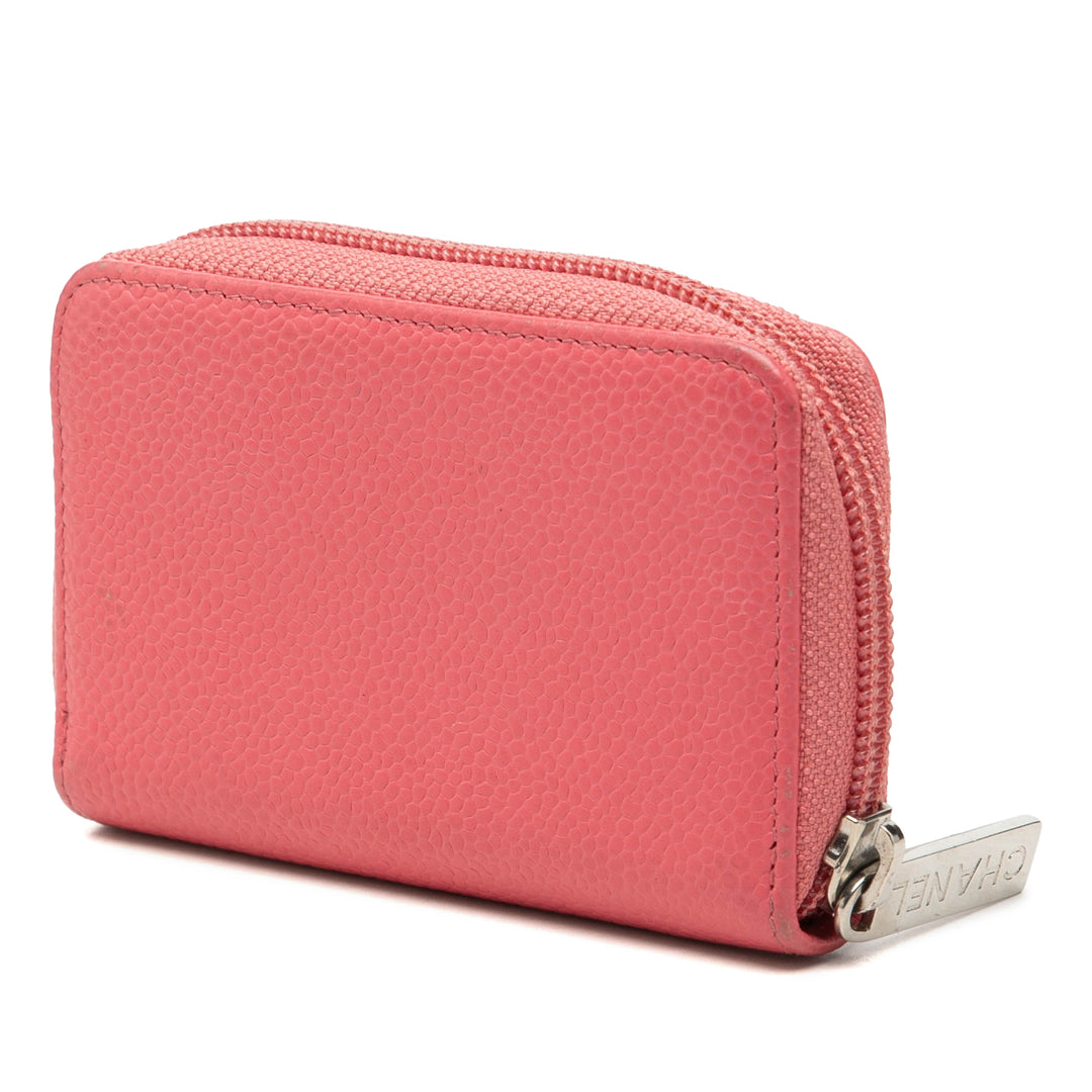 Chanel CC Caviar Zip Around Coin Purse