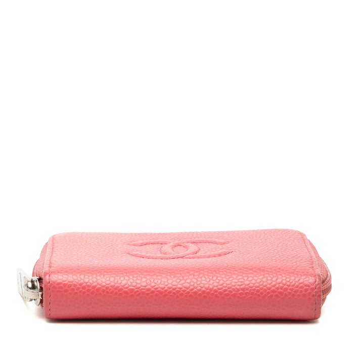 Chanel CC Caviar Zip Around Coin Purse