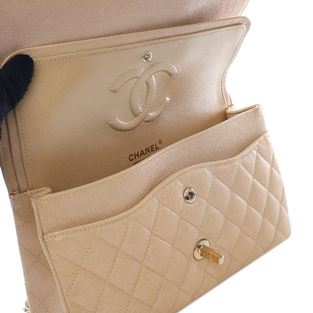 Chanel Medium Classic Iridescent Caviar Double rabat