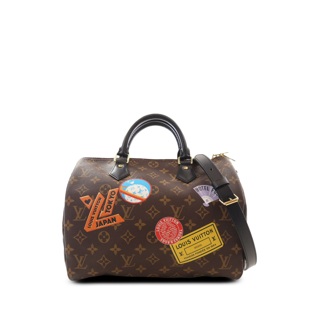 Louis Vuitton Sac à main World Tour Speedy Bandouliere 30 Monogram Marron – vue principale – GABY PARIS