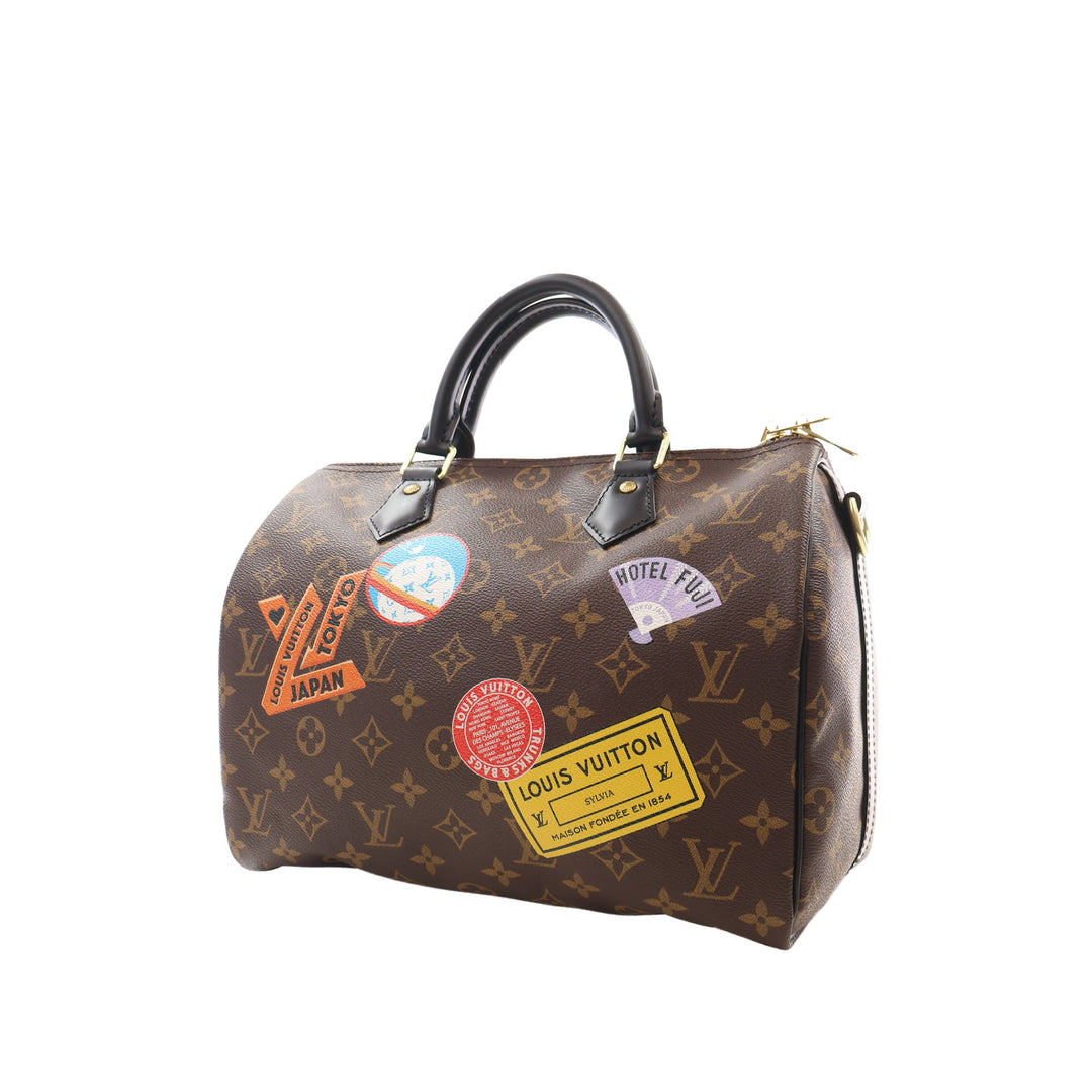 Louis Vuitton Sac à main World Tour Speedy Bandouliere 30 Monogram Marron – vue 12 – GABY PARIS