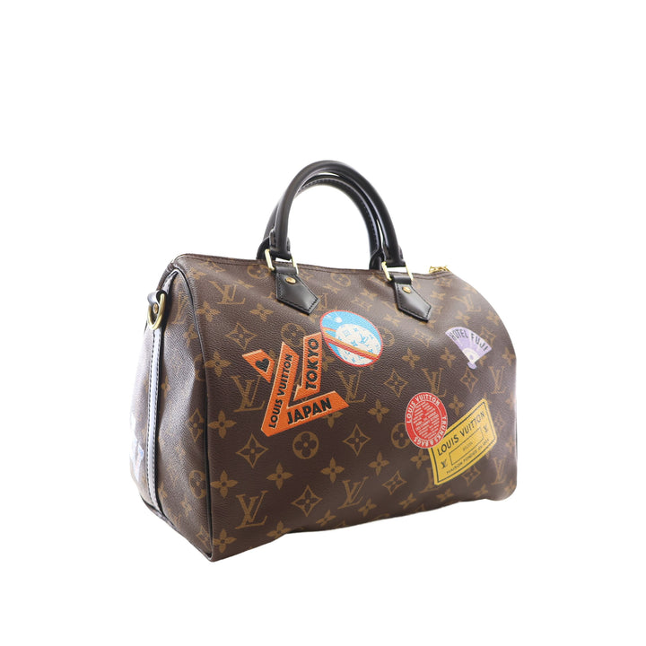 Louis Vuitton Sac à main World Tour Speedy Bandouliere 30 Monogram Marron – vue 13 – GABY PARIS