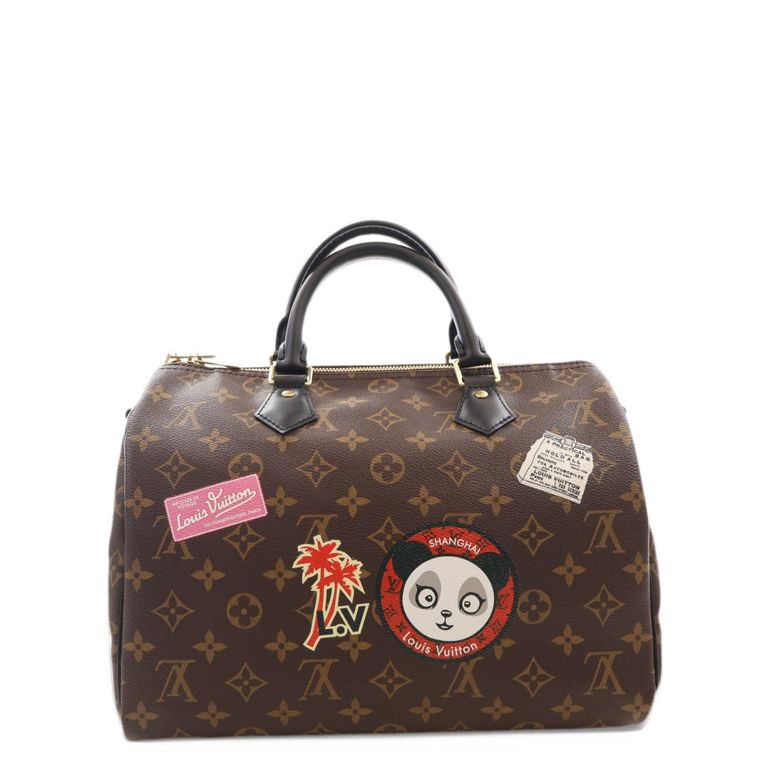 Louis Vuitton Sac à main World Tour Speedy Bandouliere 30 Monogram Marron – vue 2 – GABY PARIS