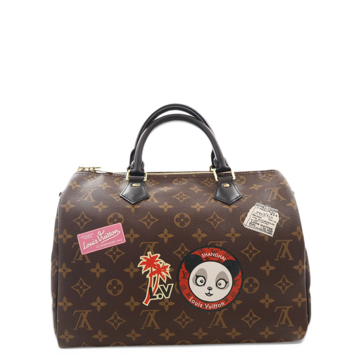 Louis Vuitton Sac à main World Tour Speedy Bandouliere 30 Monogram Marron – vue 2 – GABY PARIS