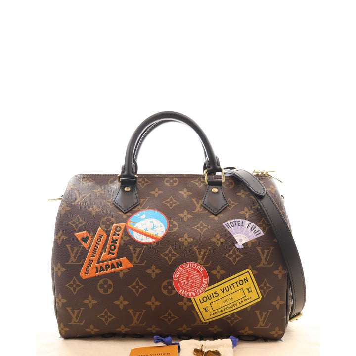 Louis Vuitton Sac à main World Tour Speedy Bandouliere 30 Monogram Marron – vue 5 – GABY PARIS