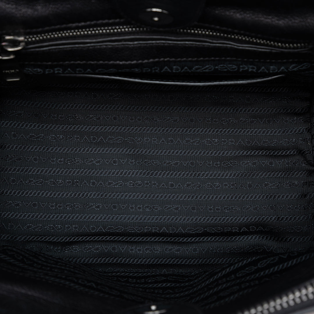 Prada Bicolor Glace Veau Twin Pocket Double Handle Sac