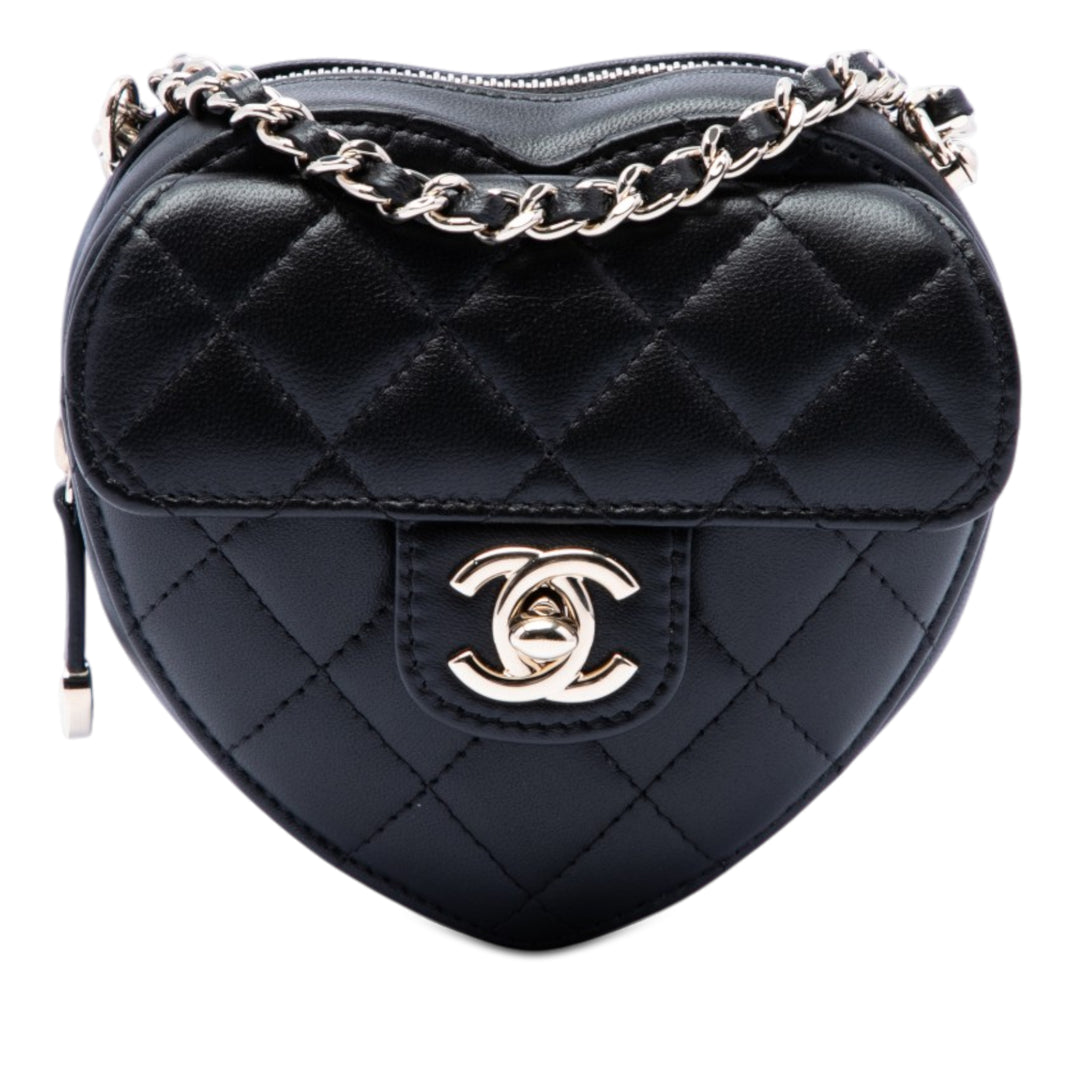 Chanel Mini Cuir d’agneau CC in Love Heart Sac porté croisé