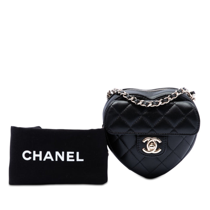 Chanel Mini Cuir d’agneau CC in Love Heart Sac porté croisé