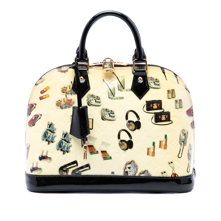 Louis Vuitton Stickers Alma MM Cuir verni Monogram Beige – vue principale – GABY PARIS