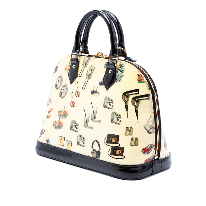 Louis Vuitton Stickers Alma MM Cuir verni Monogram Beige – vue 2 – GABY PARIS