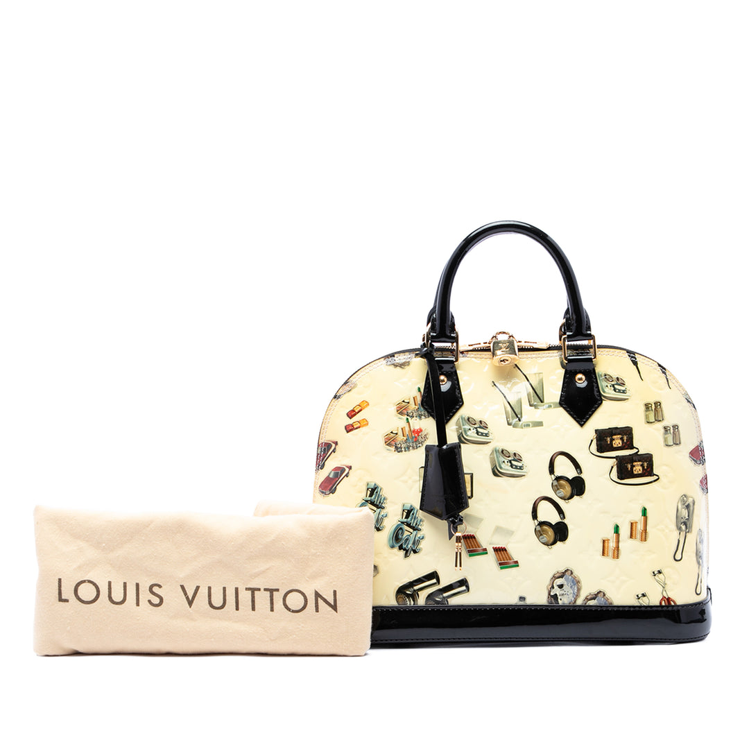 Louis Vuitton Stickers Alma MM Cuir verni Monogram Beige – vue 7 – GABY PARIS