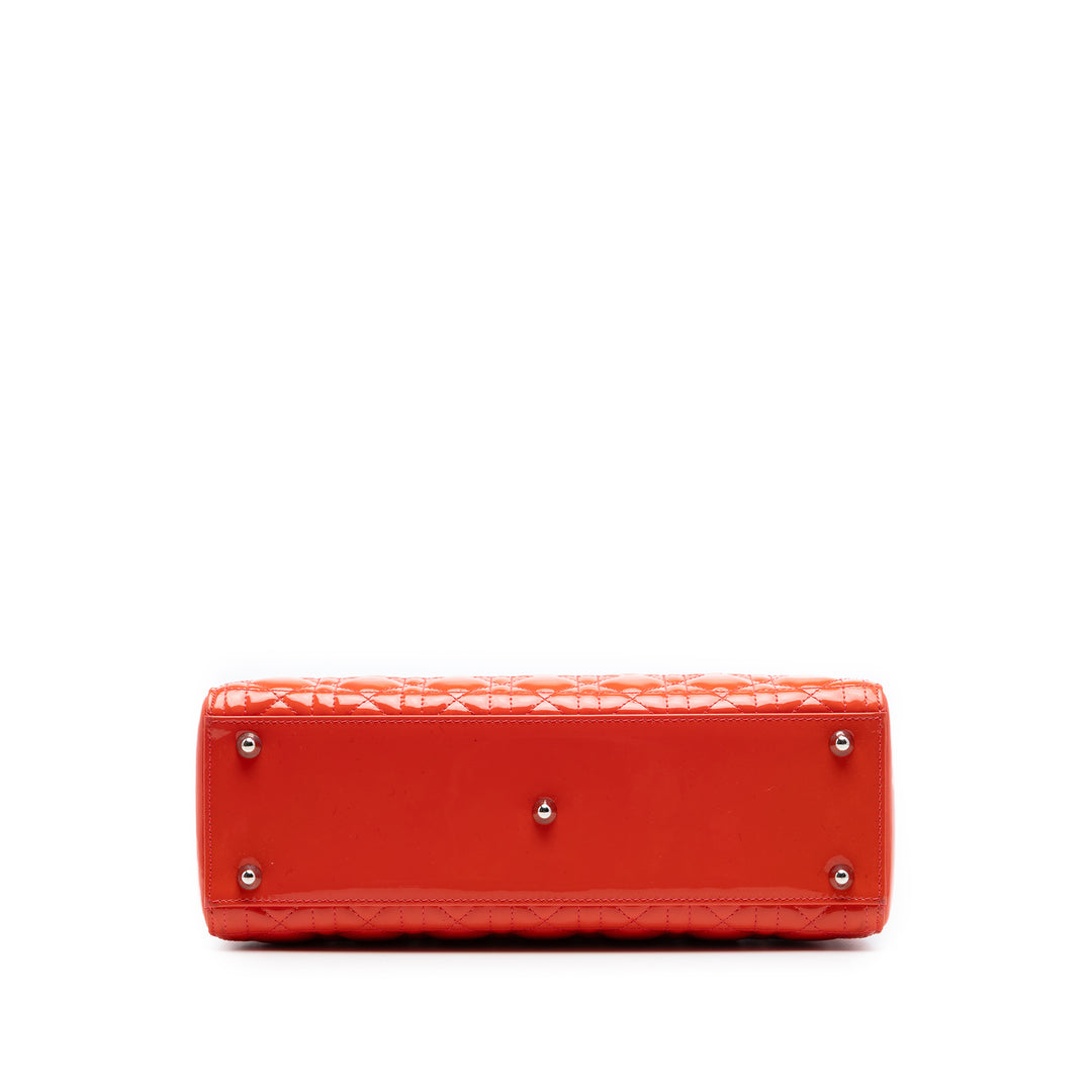 Dior Large Cuir verni Cannage Lady Dior