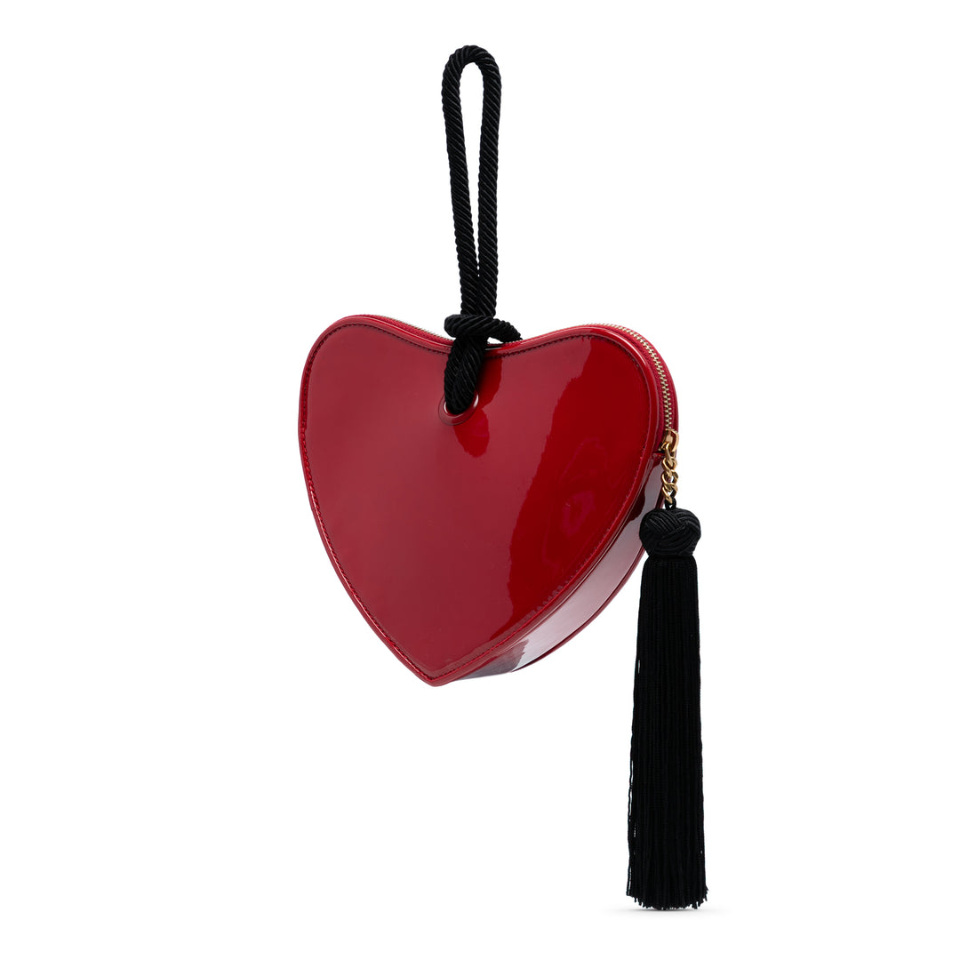 Saint Laurent Cuir verni Sac Coeur Heart Shaped Pochette