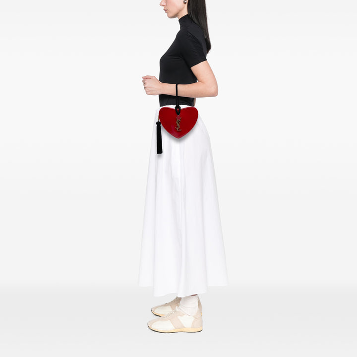 Saint Laurent Cuir verni Sac Coeur Heart Shaped Pochette