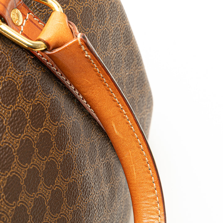 Macadam Coated Canvas Boston Bag Brown - Gaby Paris