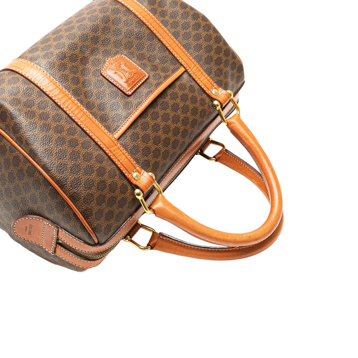 Macadam Coated Canvas Boston Bag Brown - Gaby Paris