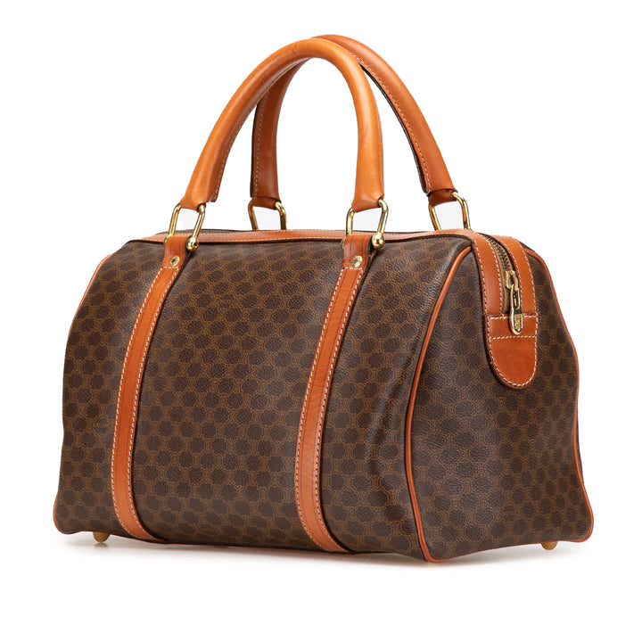 Macadam Coated Canvas Boston Bag Brown - Gaby Paris
