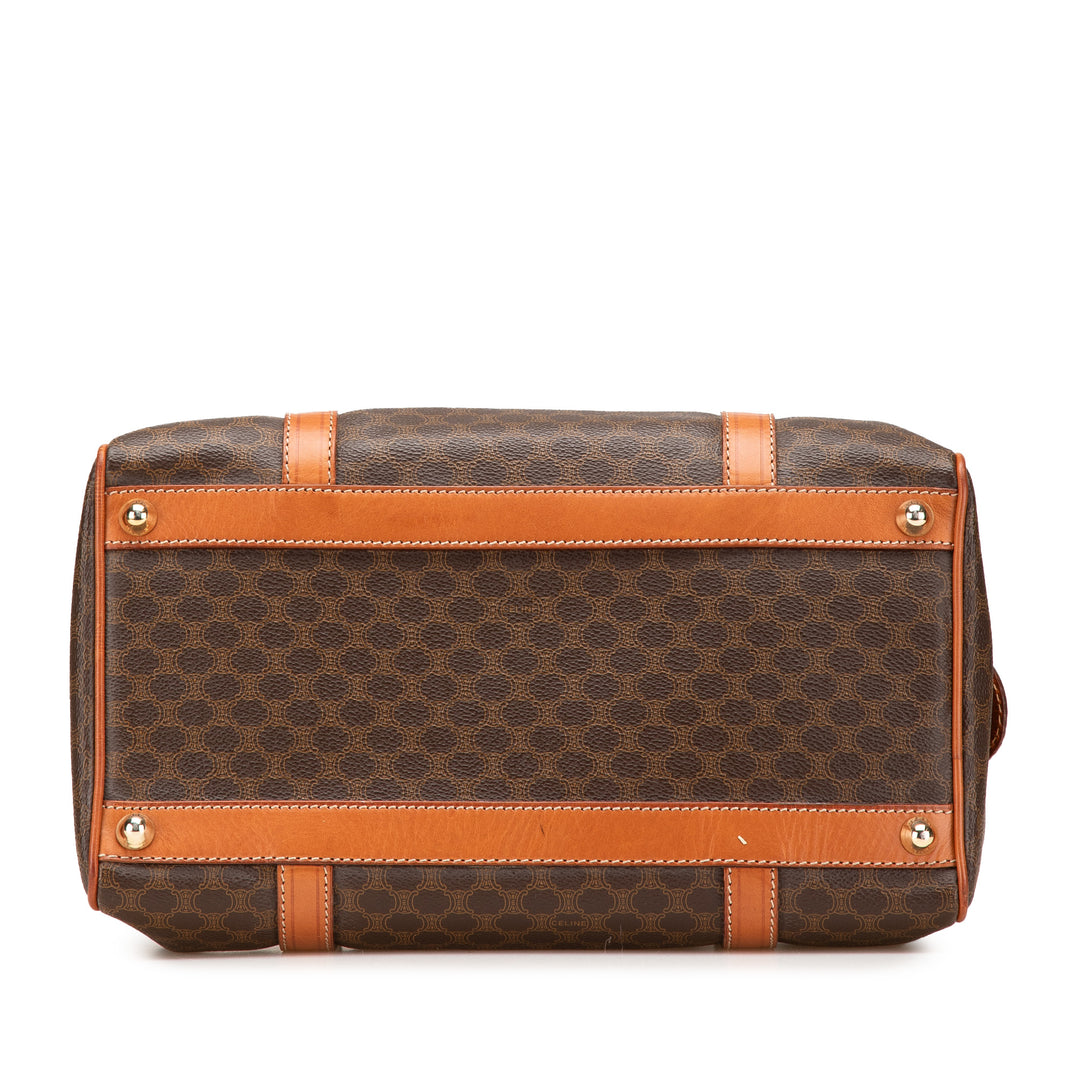 Macadam Coated Canvas Boston Bag Brown - Gaby Paris