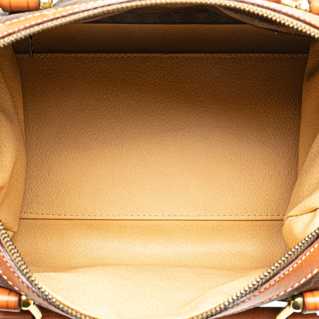 Macadam Coated Canvas Boston Bag Brown - Gaby Paris