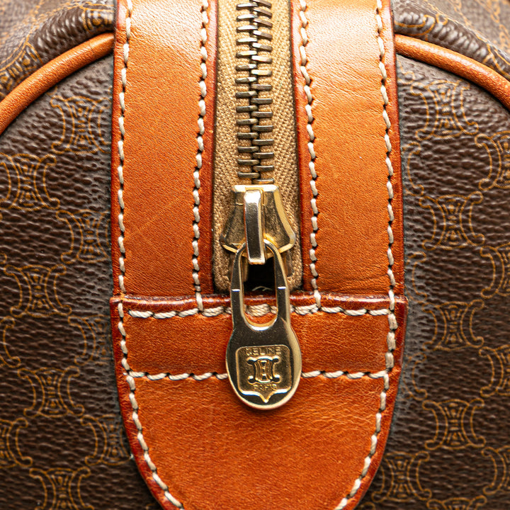 Macadam Coated Canvas Boston Bag Brown - Gaby Paris