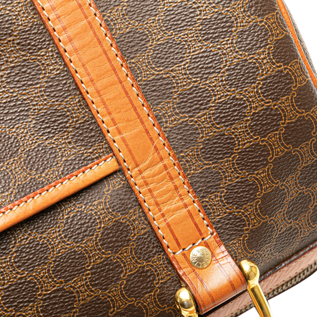 Macadam Coated Canvas Boston Bag Brown - Gaby Paris