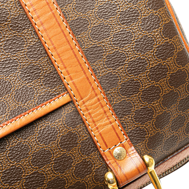 Macadam Coated Canvas Boston Bag Brown - Gaby Paris