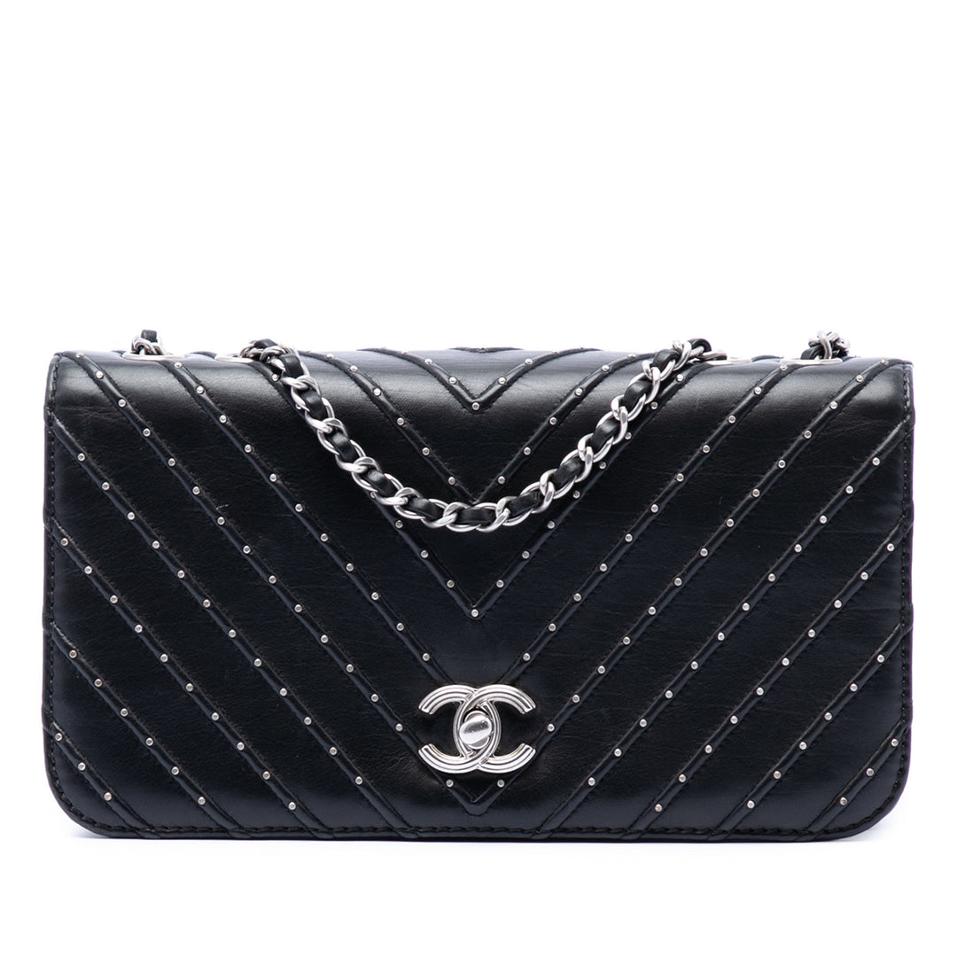 Chanel Chevron Cuir d’agneau Stud Wars Rabat intégral