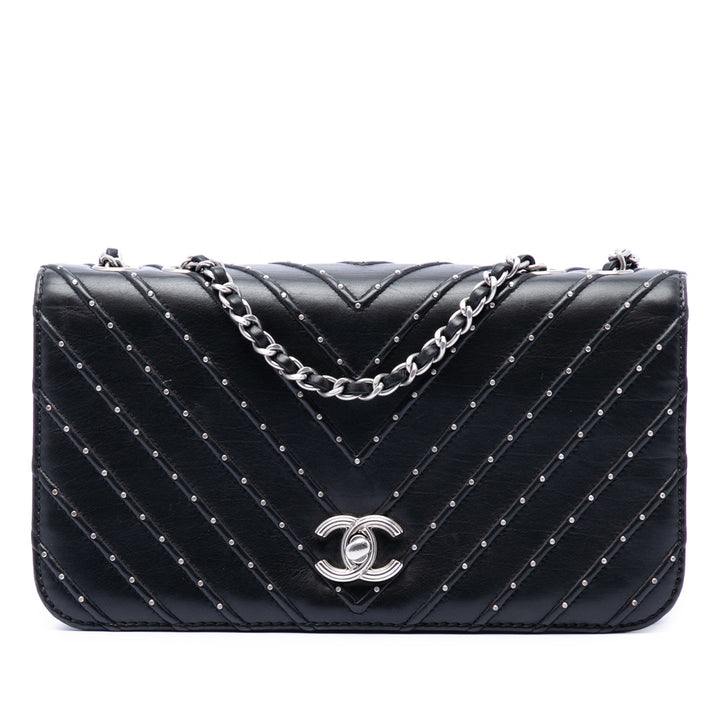 Chanel Chevron Cuir d’agneau Stud Wars Rabat intégral