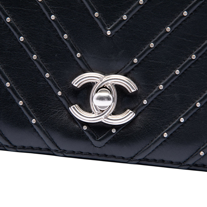 Chanel Chevron Cuir d’agneau Stud Wars Rabat intégral