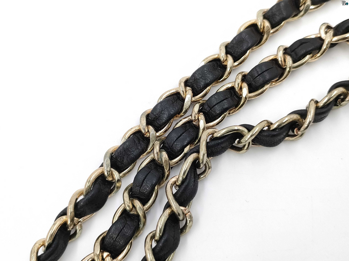 Chanel ceinture cuir tréssé et plaques CC