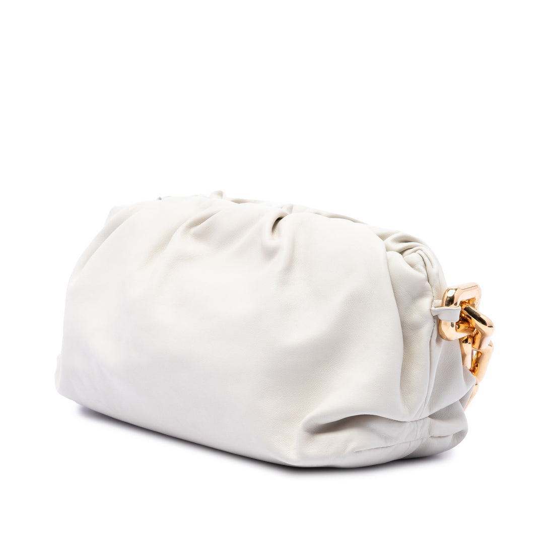 Bottega Veneta Chaîne Pochette Cuir d'agneau Blanc