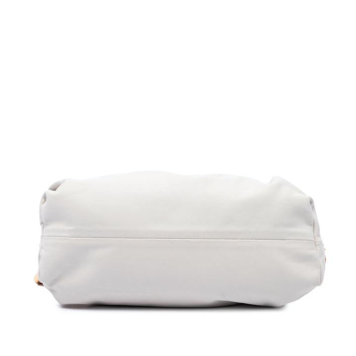 Bottega Veneta Chaîne Pochette Cuir d'agneau Blanc