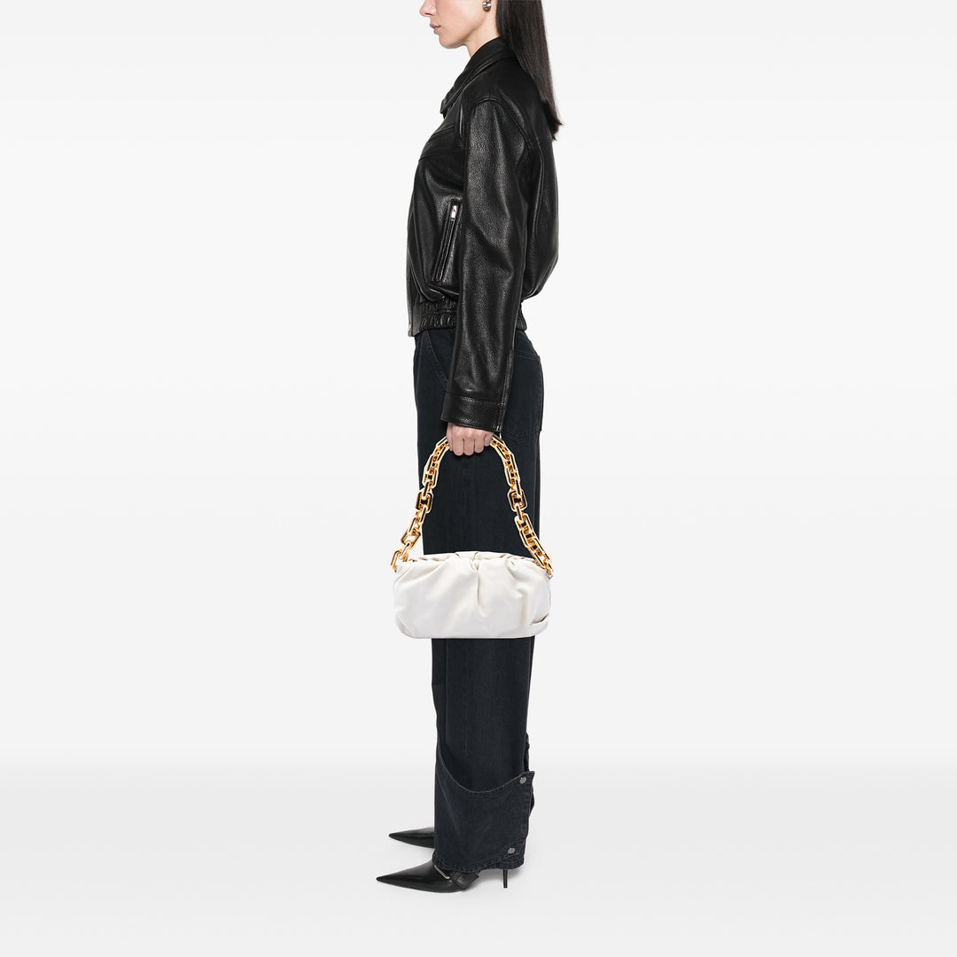 Bottega Veneta Chaîne Pochette Cuir d'agneau Blanc