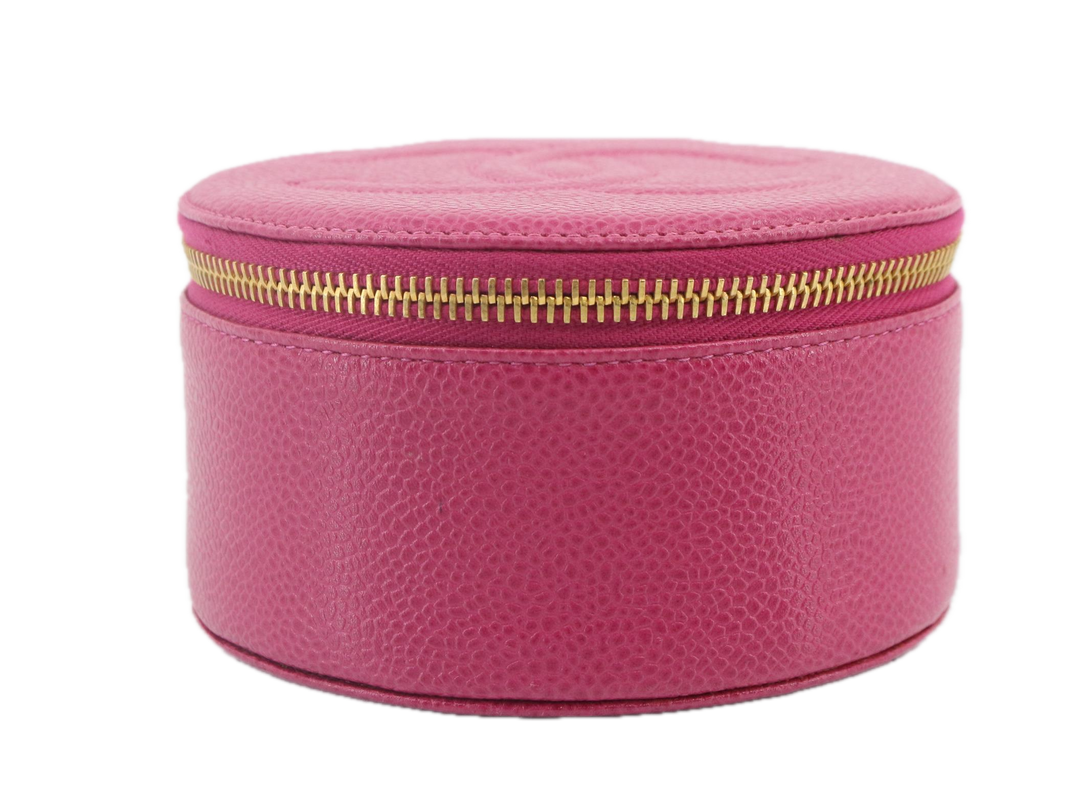 Chanel vanity en cuir caviar logo Coco