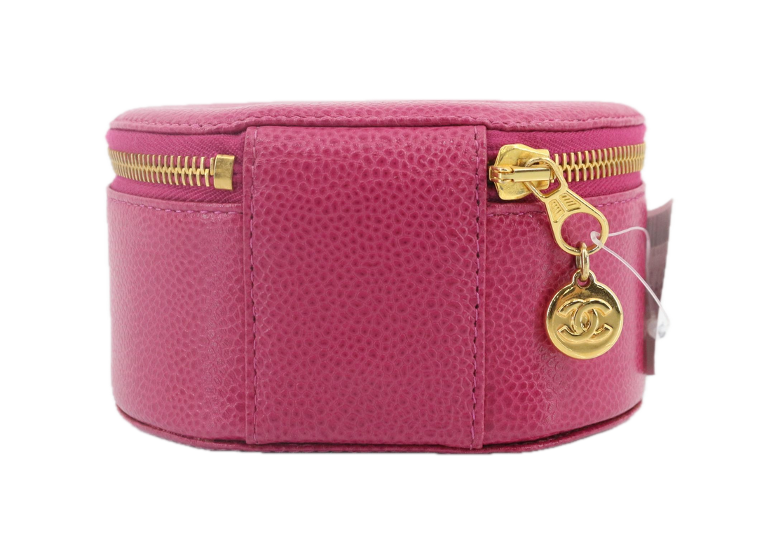 Chanel vanity en cuir caviar logo Coco