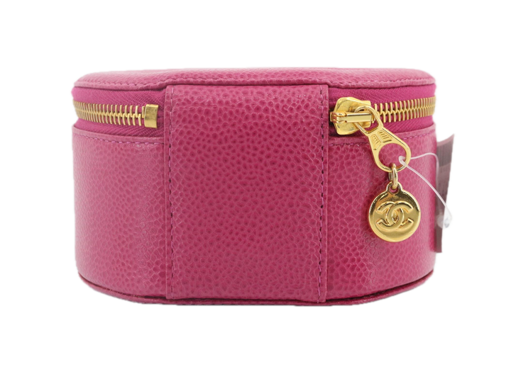 Chanel vanity en cuir caviar logo Coco