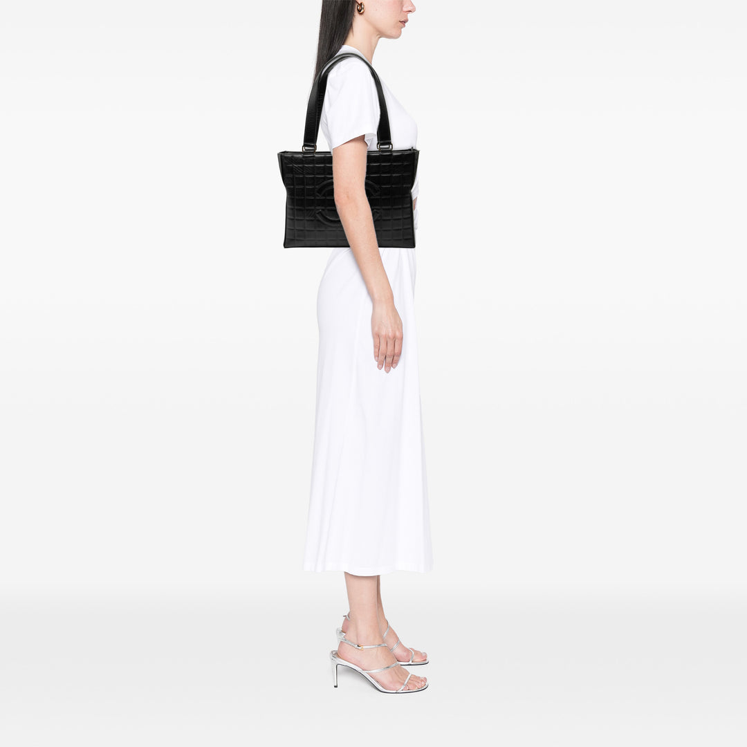 Chanel CC Chocolate Bar Cabas Cuir d'agneau