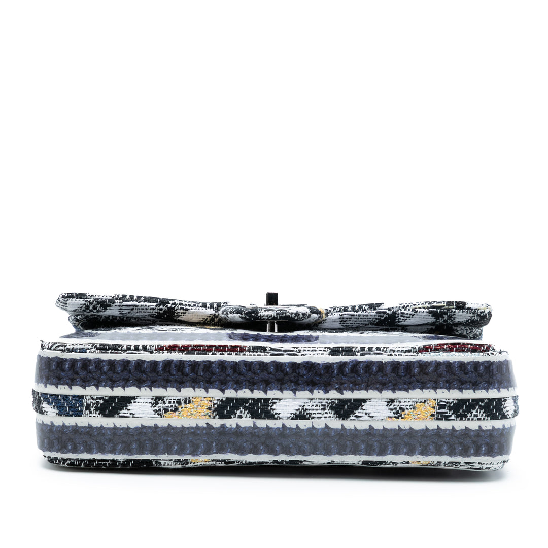 Chanel Medium Classic Tweed et Silicone Double rabat