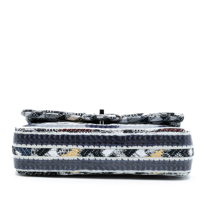 Chanel Medium Classic Tweed et Silicone Double rabat