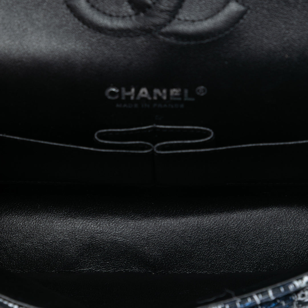 Chanel Medium Classic Tweed et Silicone Double rabat