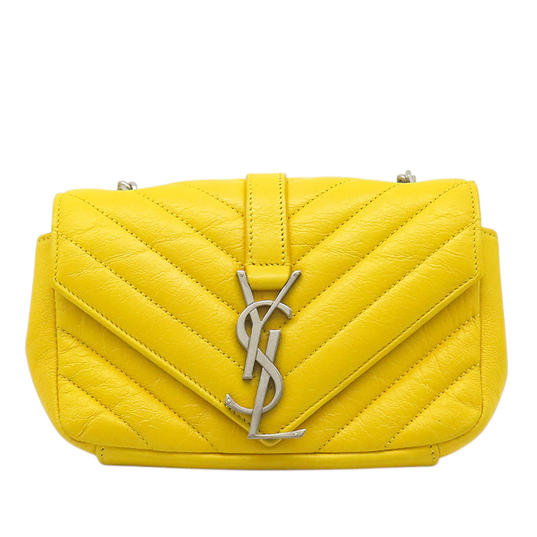 Saint Laurent Baby Chevron Cuir de veau Monogram Classic Sac à chaîne