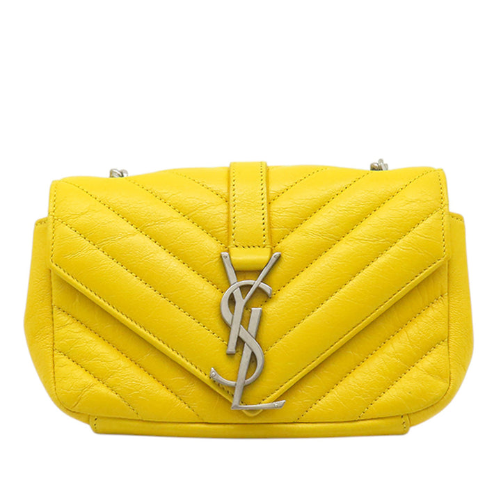 Saint Laurent Baby Chevron Cuir de veau Monogram Classic Sac à chaîne
