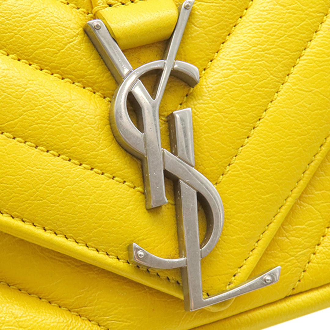 Saint Laurent Baby Chevron Cuir de veau Monogram Classic Sac à chaîne