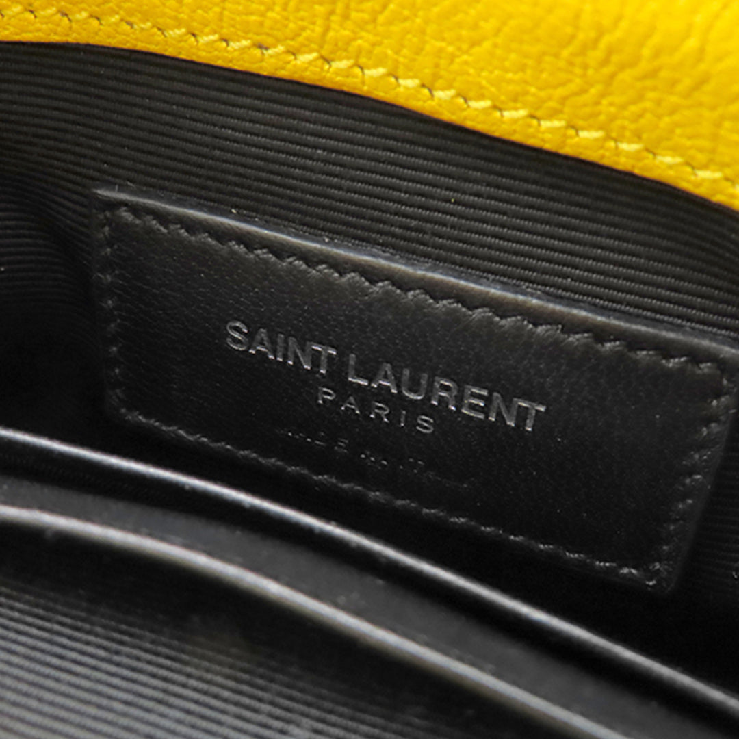 Saint Laurent Baby Chevron Cuir de veau Monogram Classic Sac à chaîne